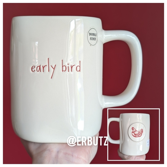 Rae Dunn Other - ❌SOLD❌Rae Dunn EARLY BIRD Double Sided Chicken 🐔 Mug